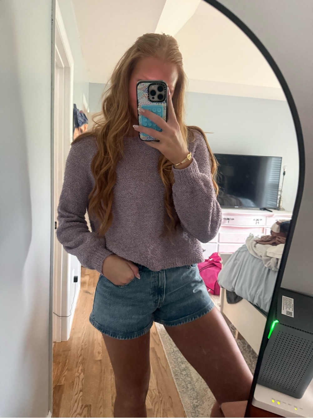 Cozy Lavender Crewneck Sweater - Women